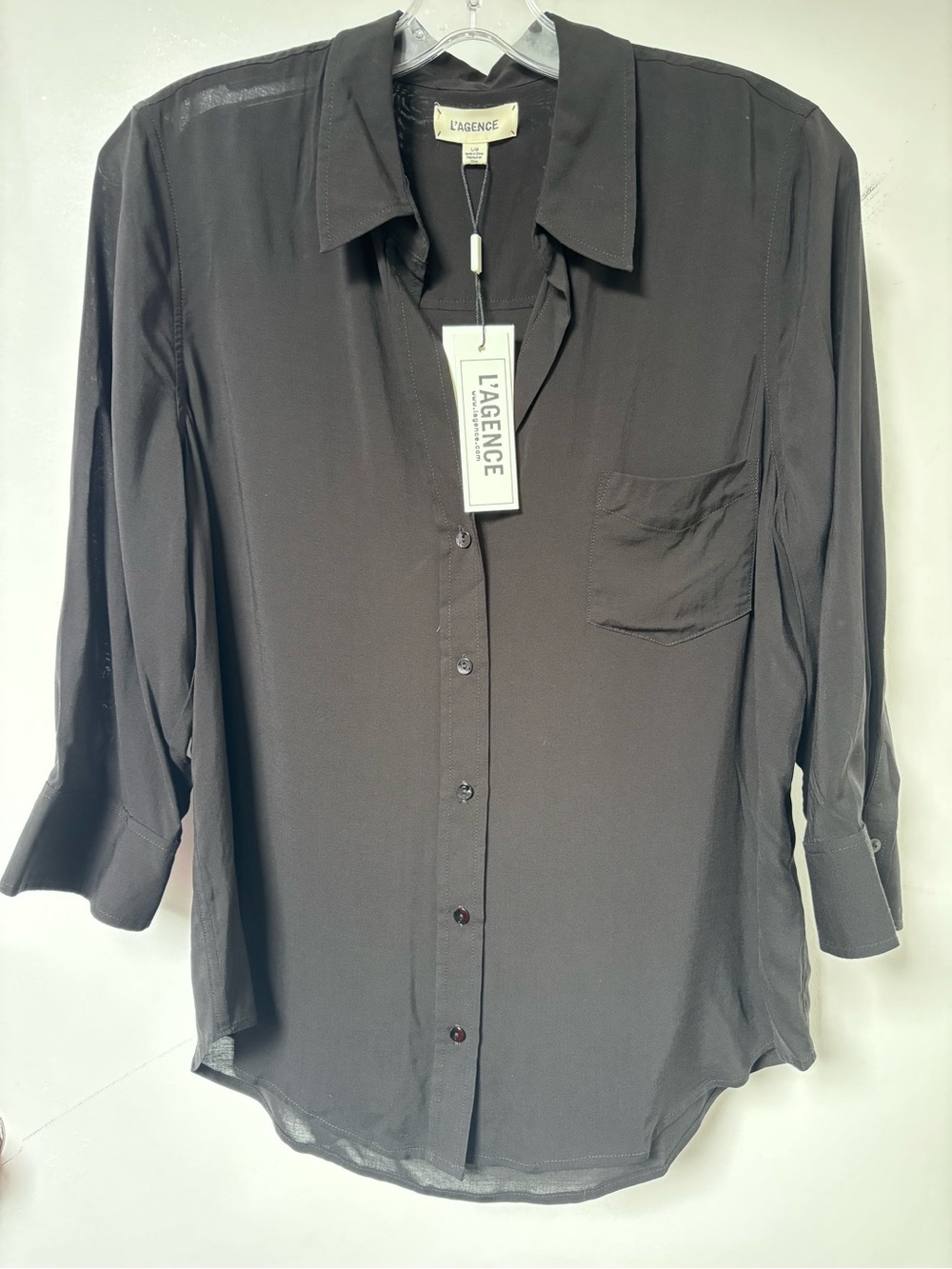 L'AGENCE Black Button-Down Shirt